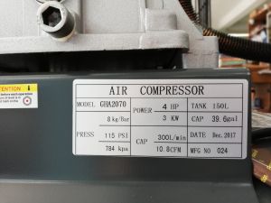 150 l Piston air compressor with belt drive, 51018
