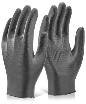 100 pcs BLACK GRIPPER disposable nitrile gloves