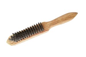 Metal brush with wood handle, 748265