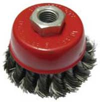 3" (75 mm) Wire brush for angle grinder, twisted metal wire, 746249